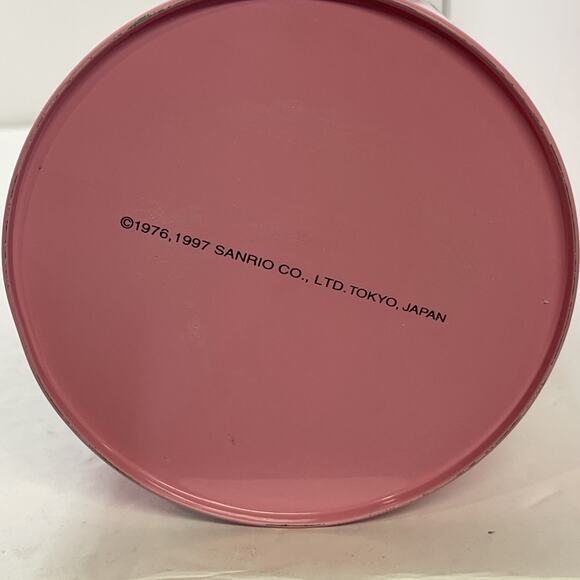 HTF Vintage 1997 Pink Sanrio Character Town Tin Storage Can - Picture 8 of 11